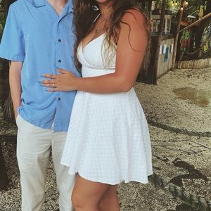 White spaghetti strap minidress, Large. Originally from Marshall’s.